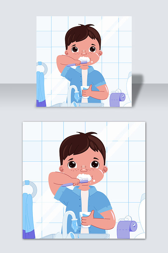 正确刷牙方法卡通图片(给我查一下正确的刷牙方式)